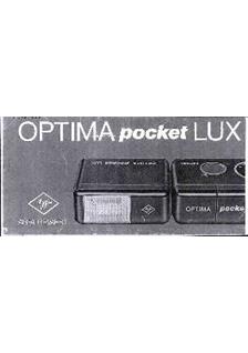 Agfa Optima Pocket Lux manual. Camera Instructions.